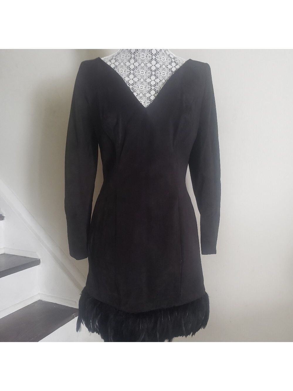 SUEDE Leather And Feathers Dress